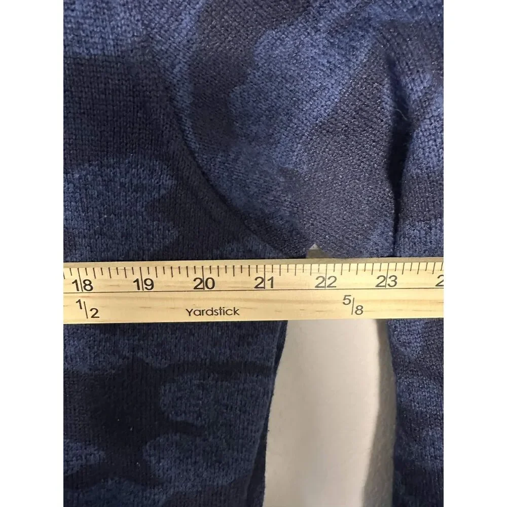 Levi’s Mens Large Blue Camo Snap Front Knit Bomber Jacket Sweater Fleece L